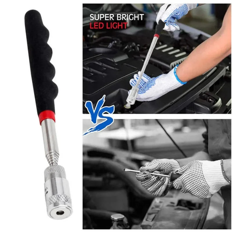1/3/5PCS Telescopic Magnetic Pickup Tool with LED Light Extendable Metal Magnet Stick for Auto Repair and Metal Parts Retrieval Oasis Select