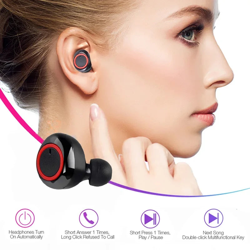 TWS Y50 Bluetooth Earphones Wireless Headset IPX7 Waterproof Deep Bass Earbuds True Wireless Stereo Headphones Sport Earphones Oasis Select