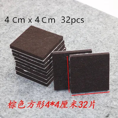 18-128 PCS Felt Chair Leg Pads 5mm Thick Floor Scratch Protector Mat Mute Non-slip Self Adhesive DIY Furniture Accessories Oasis Select Brown Square 4cm