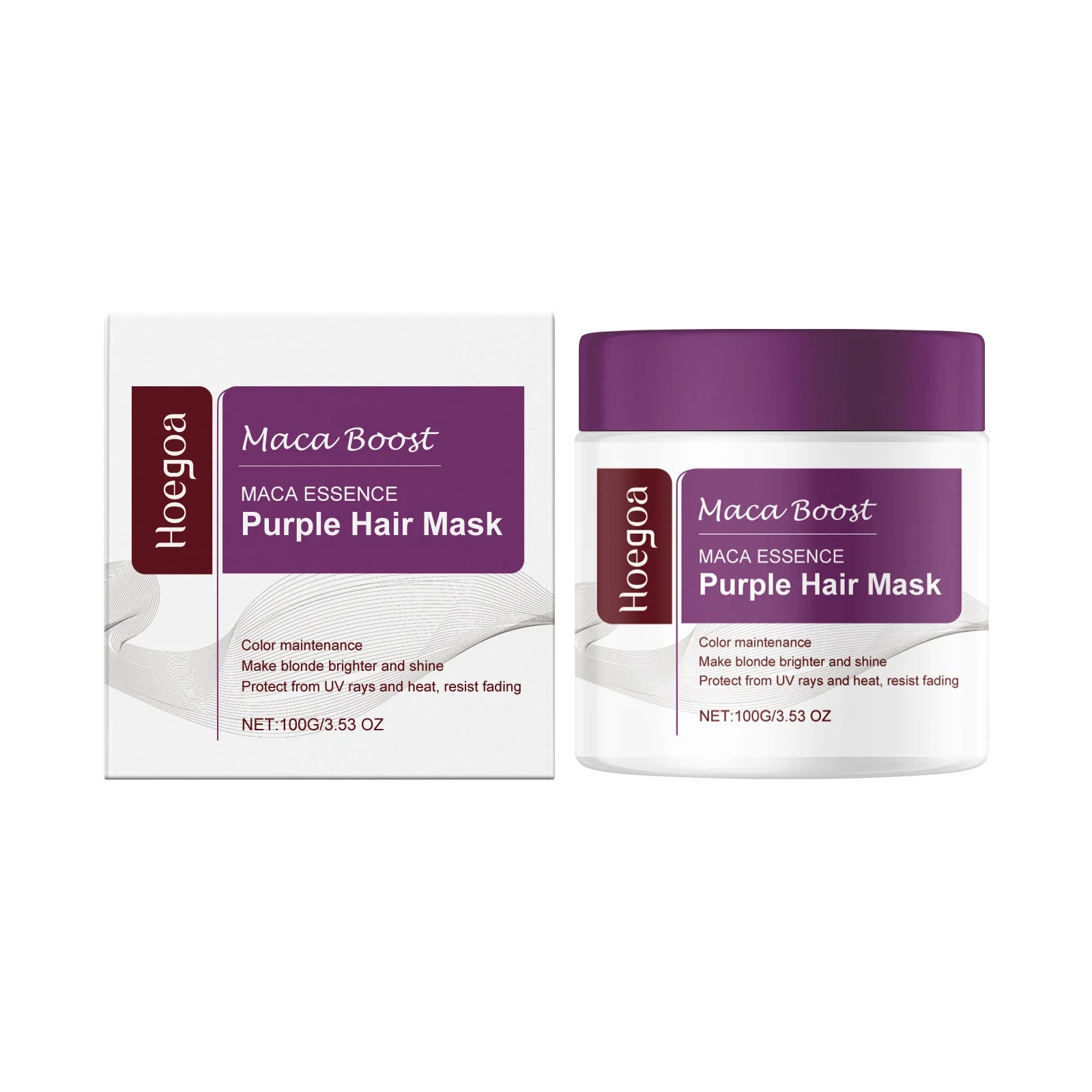 Maca Boost Purple Shampoo Fade Yellow After Bleach Hair Gray Hair Remedy Non-Irritating Purple Hair Mask For Dry Damaged Hair Oasis Select 100ml boxed