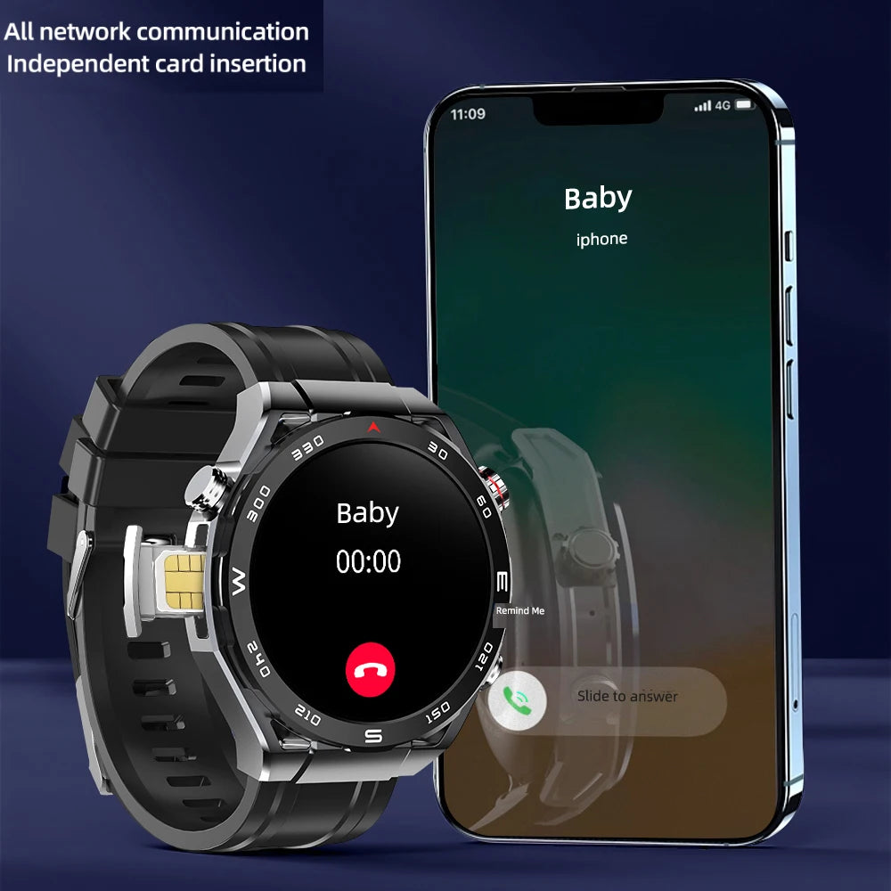 1.43" Smart Watch 4G Call APP Download HD Camera Health Smartwatch Accessible Chat GPS 700mah Battery Voice Assistant Sim Card Oasis Select