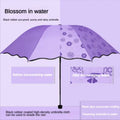 Magic Folding Umbrella with Rainwater Pattern Windproof and Sunshade Umbrella Outdoor Sports UV Protection Umbrella Oasis Select purple