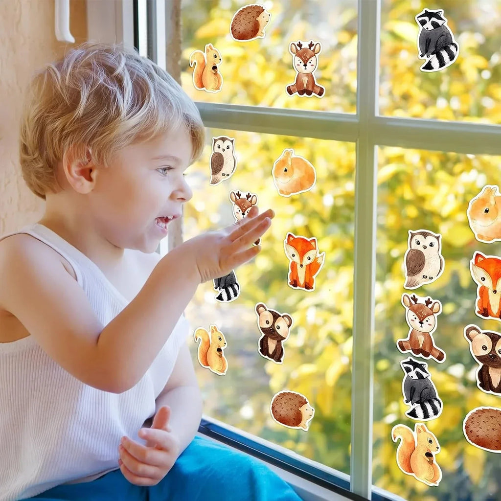 500Pcs/Roll Heterotypic Forest Animals Stickers 2.5cm/1.0'' Art Labels Learning Rewards, Adorn Gifts for Watercup Phone PC Pad Oasis Select