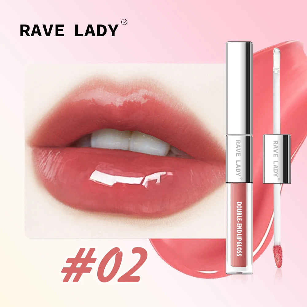 RAVE LADY 2-in-1 Double-End Lip Gloss & Shimmer Lipstick