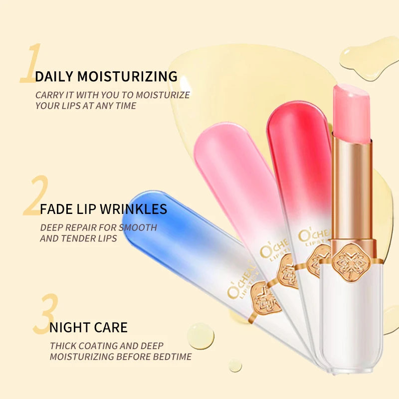 O'CHEAL Color Changing Fruit Lip Balm – Moisturizing & Waterproof