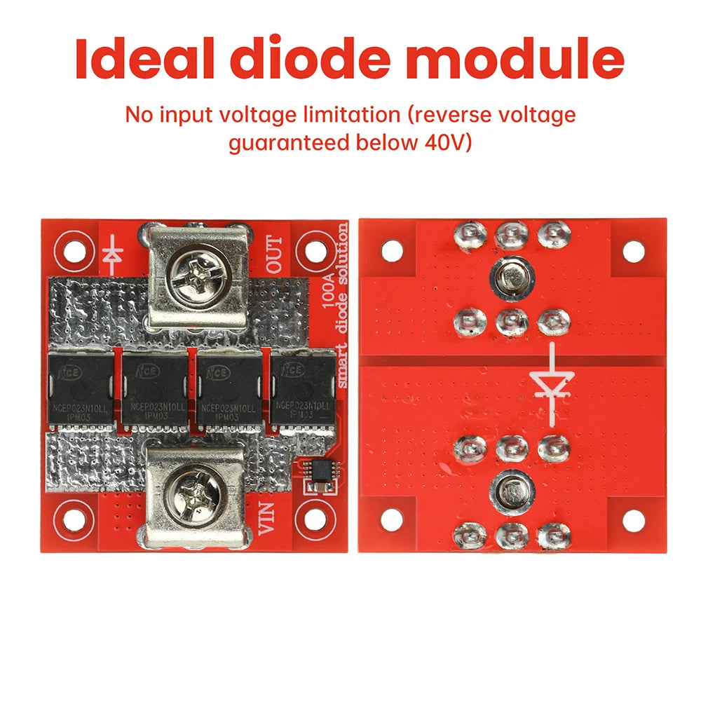 100A High Current Ideal Diode Module Solar Controller Anti-reverse Charging Anti-Reverse Current Protection Oasis Select