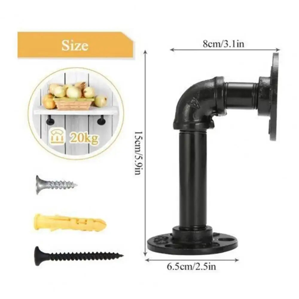 Heavy Duty Floating Shelf Bracket | Black Metal Wall Mount