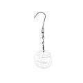 Metal Suet Ball Bird Feeder With Hanging Chain Squirrel Proof Outdoor Garden Birds Hummingbird Feeders Ball Shape Grass Feeder Oasis Select White