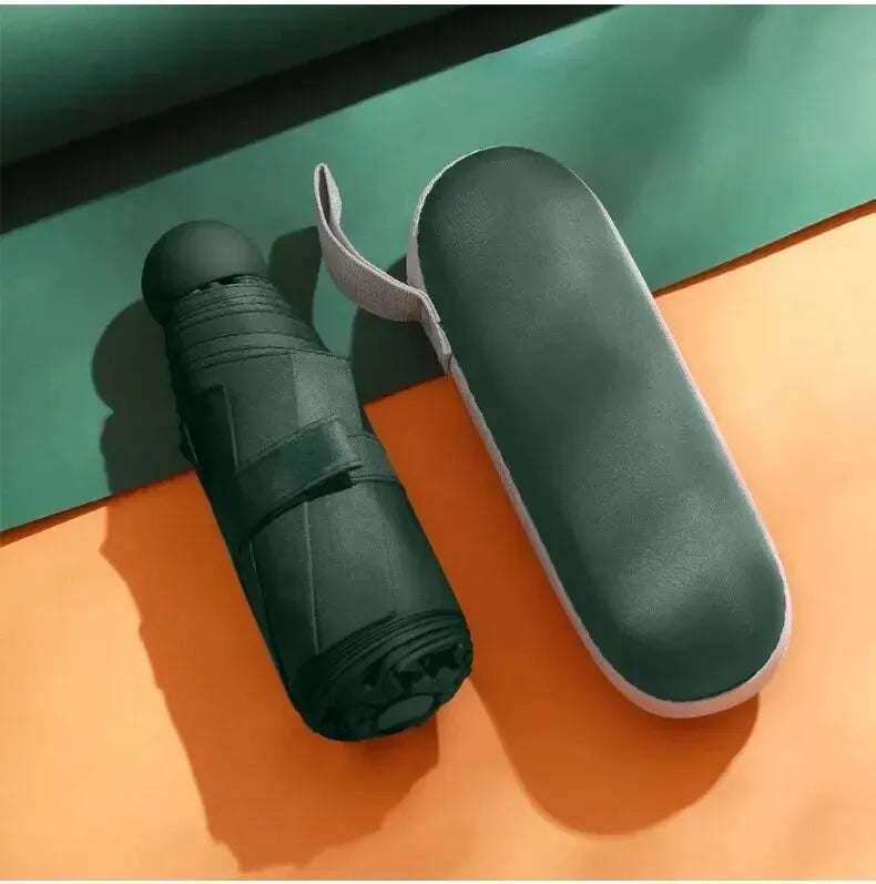 Capsule Mini Foldable Umbrella – Sun & Rain Dual-Use Portable Foldable Mini Umbrella Oasis Select Dark green