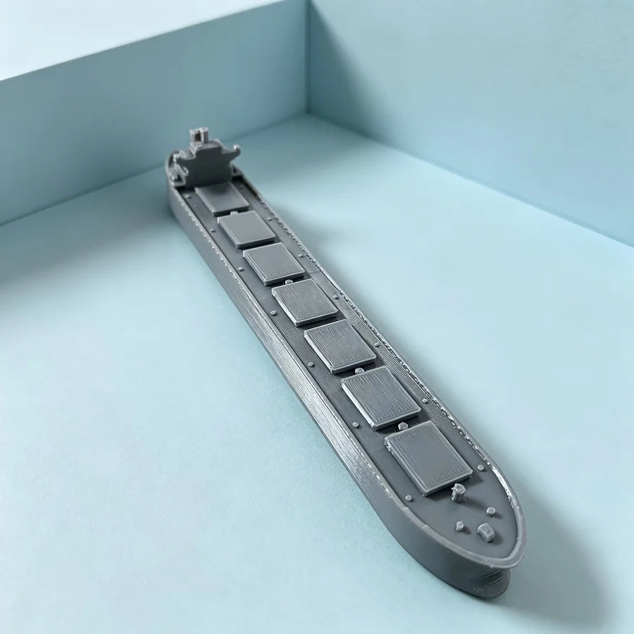 Container Cargo Ship Miniature Model - Detailed Freighter Vessel Figurine for Diorama, Wargaming & Nautical Scene Decor Gift Oasis Select