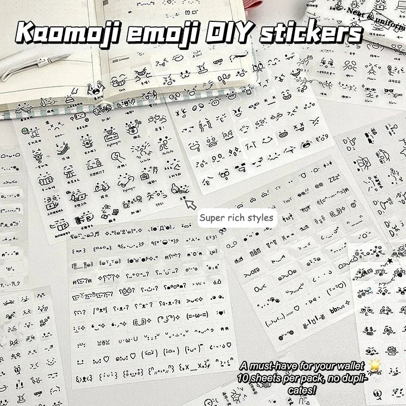 Steve Random 2pcs Cute PET Transparent Emoticon Stickers Journal Decorative Stickers Oasis Select