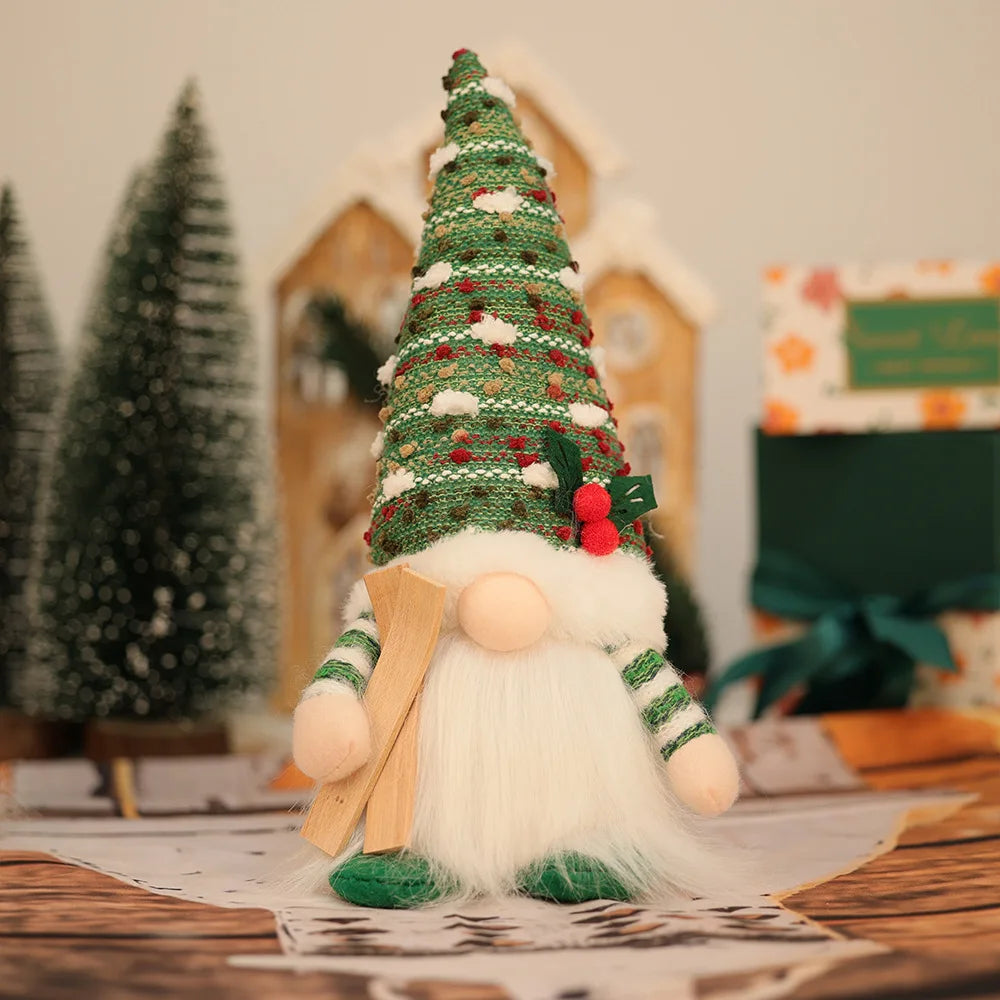 Christmas Decoration Items American Country Knitted Ribbon Light Faceless Doll Creative Glowing Rudolph Dwarf Oasis Select