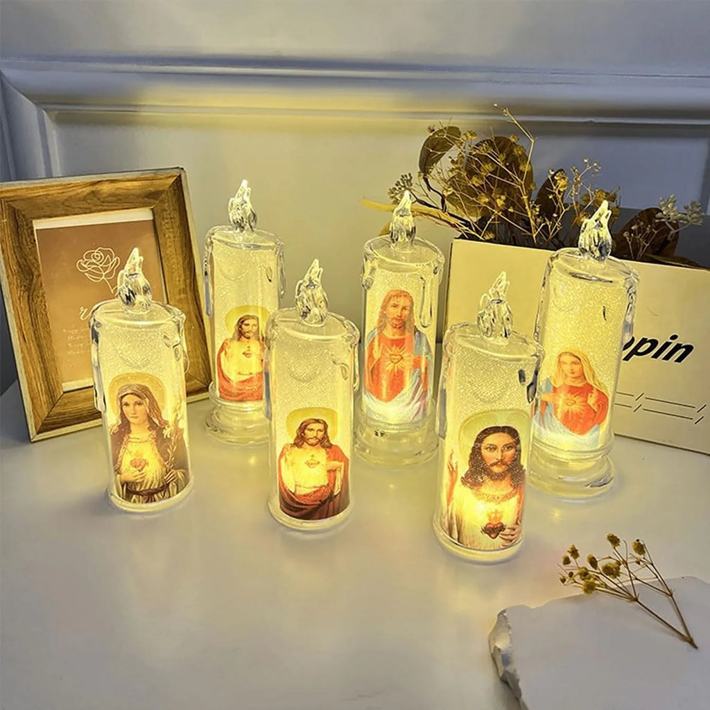 LED Flameless Devotional Prayer Candle – Religious Decor Flameless LED Candle Oasis Select
