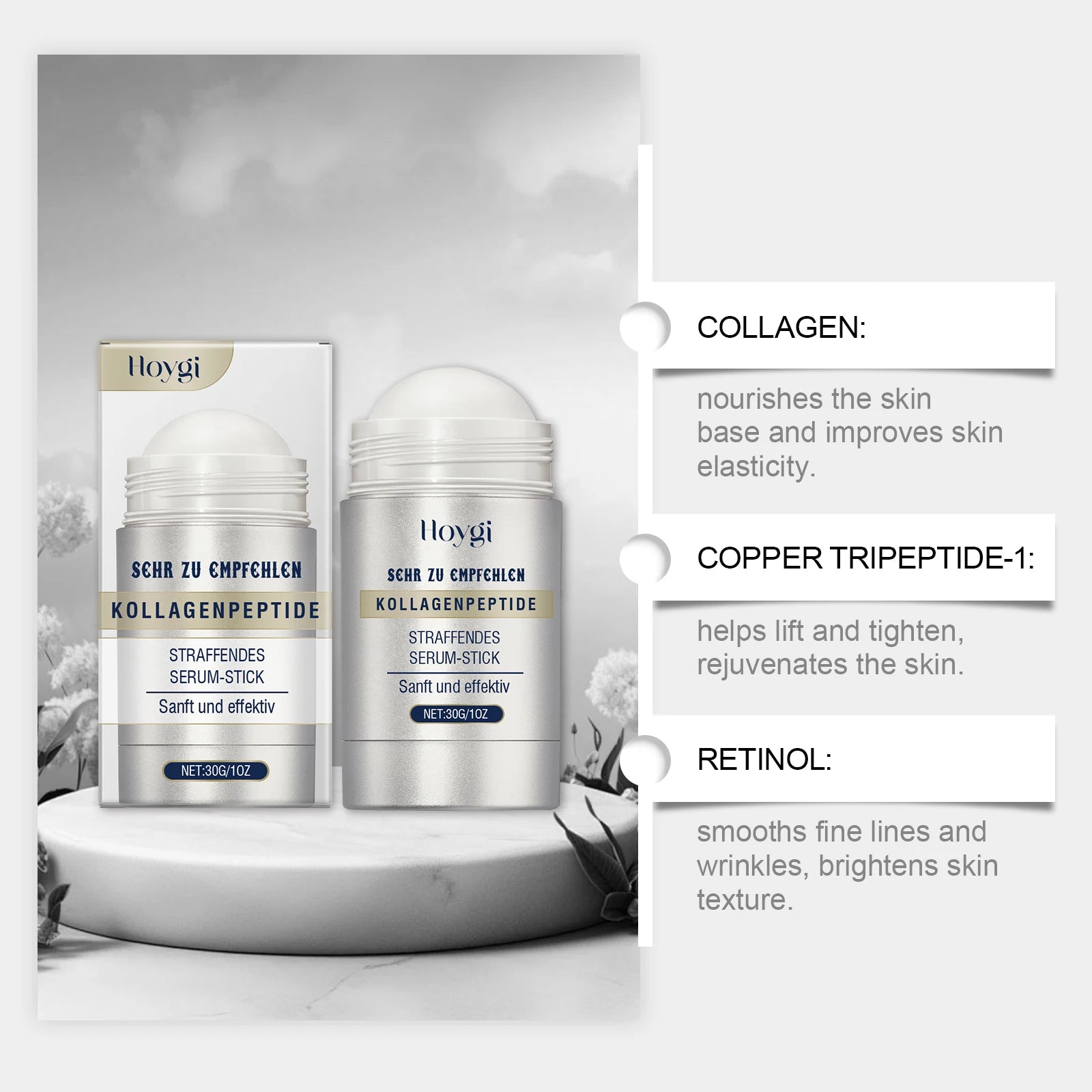 Hoygi Collagen Retinol Face Cream Stick – Firm & Brighten Facial Firming Cream Oasis Select