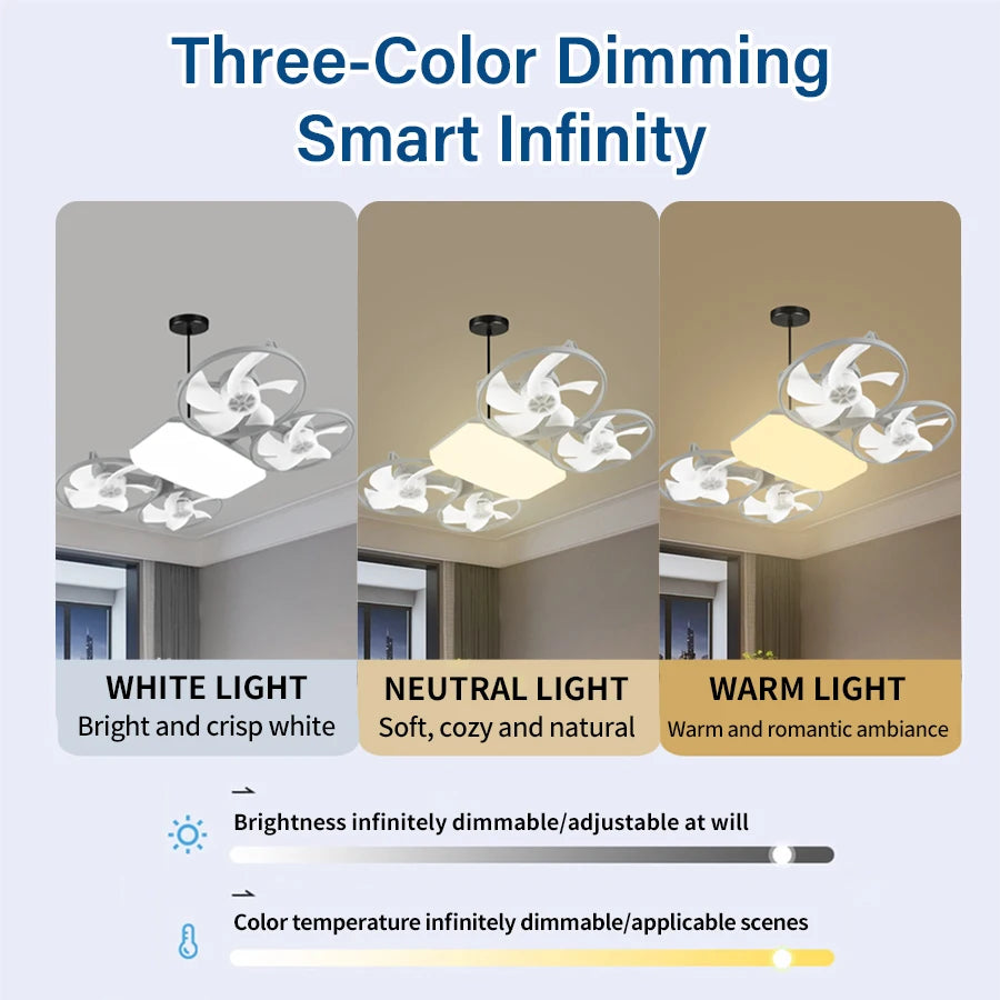 2 in 1 50W Fan Light E27 Drone Car Design Ceiling Fan Light with Remote Control AC85-265V Fan Lighting Lamp for Home Restaurant Oasis Select