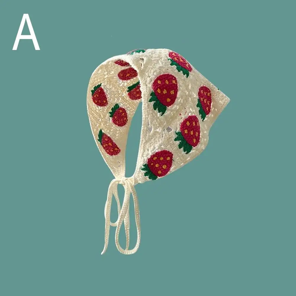 Retro Knitted e Scarf Headband for Women Cute Sweet Artistic Sle Travel Outfit Korean Version for Summer Season Oasis Select A