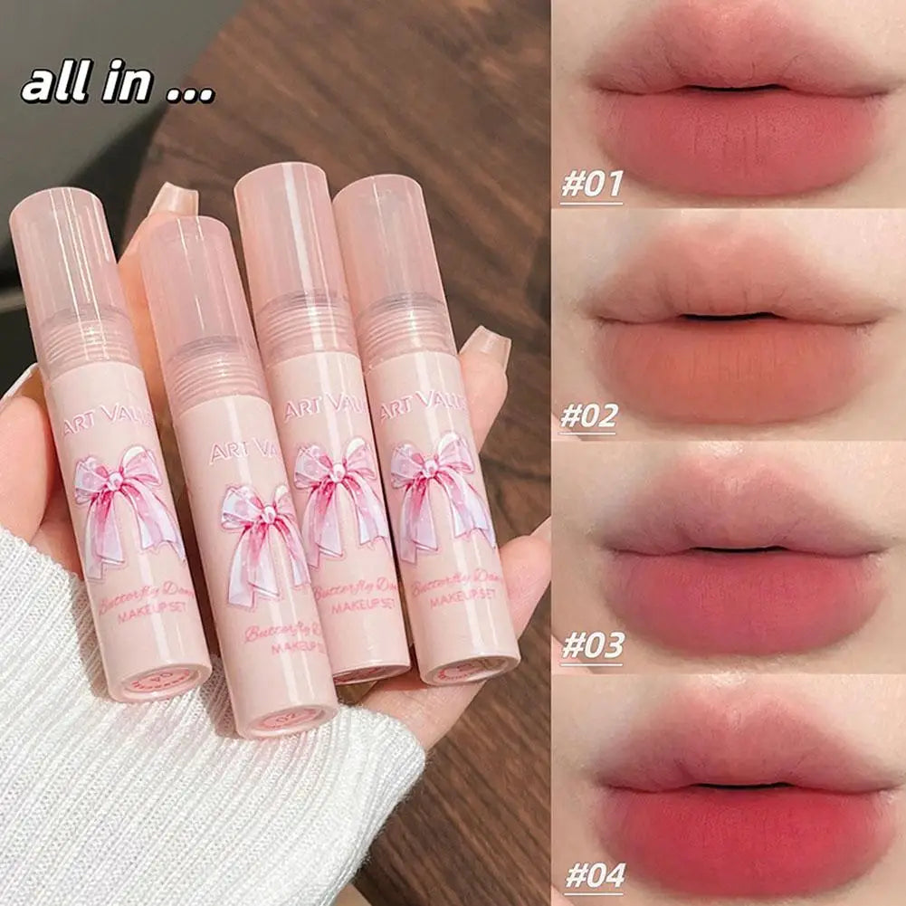 Lipstick & Blush Gift Box Set – 4 Lip Muds + Powder Blusher Makeup Gift Set Oasis Select