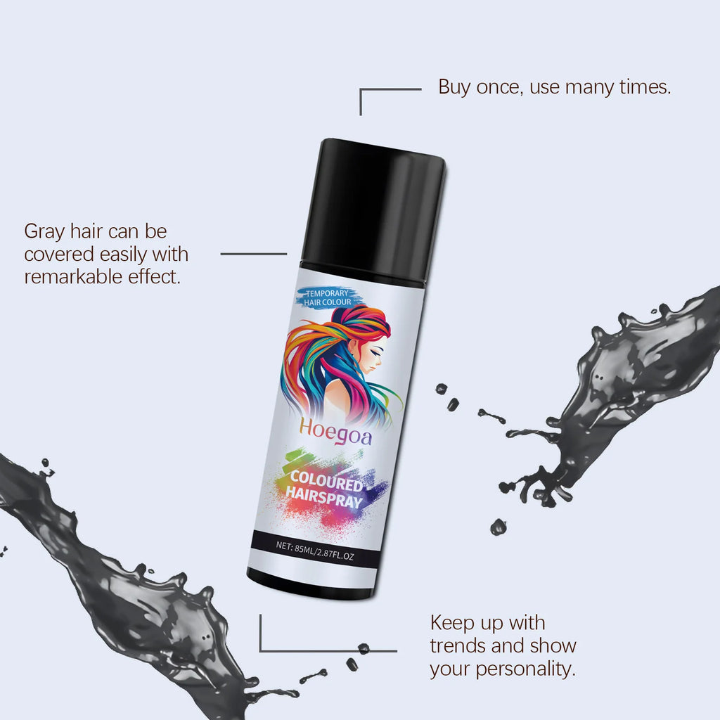 HOEGOA Temporary Black Hair Dye Spray – Cover Grey Hair Temporary Hair Spray Oasis Select