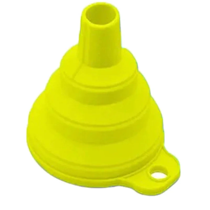 Silicone Collapsible Foldable Funnel Household Kitchen Cooking Tools Portable Wine Mini Portable Oil Pot Funnel Oasis Select yellow1pc