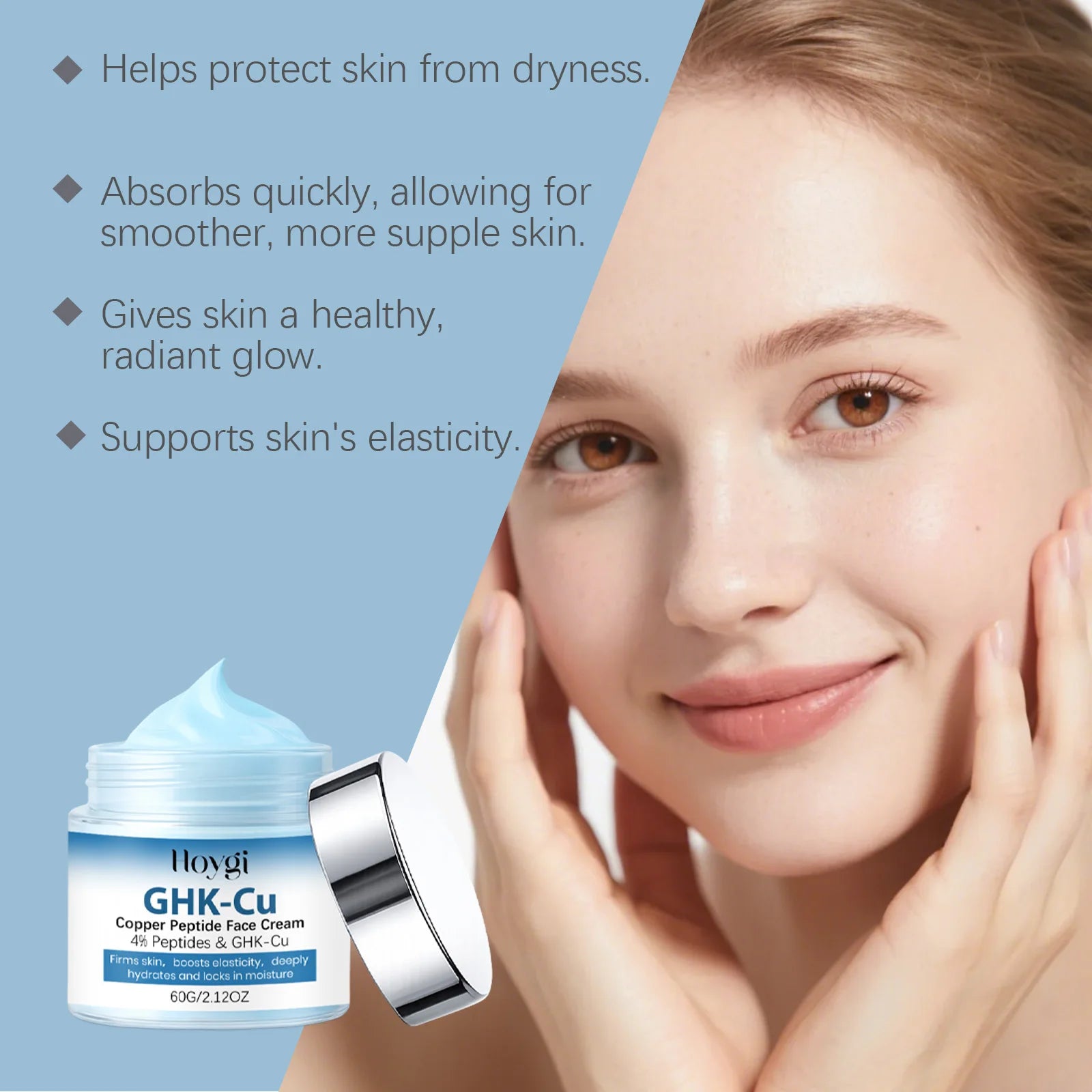 Copper Peptide Face Cream & Serum Set Firming Hydrating Skincare Smoothing Tightening Facial Skin Softens Skin Textur Oasis Select