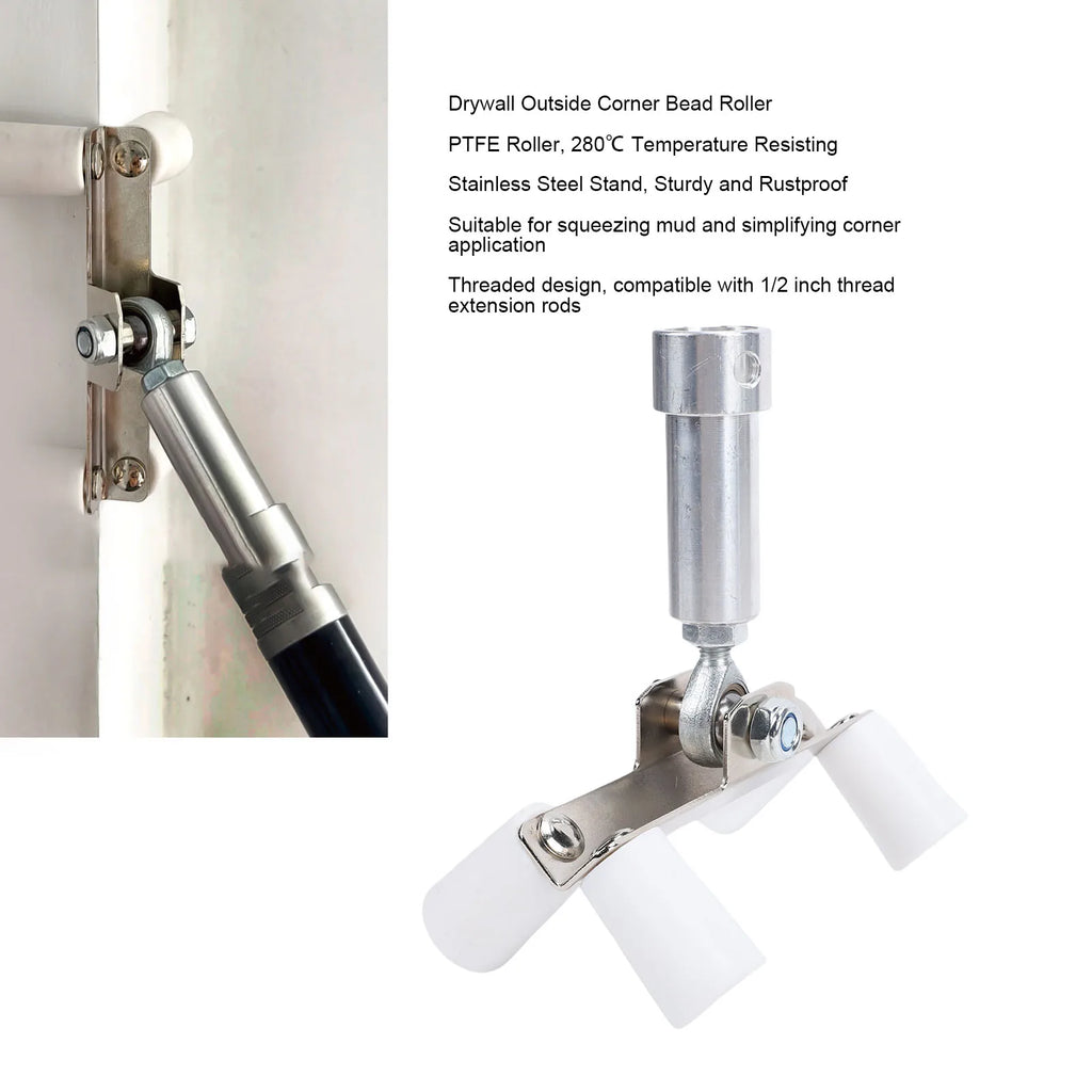 Drywall Outside Corner Bead Roller External Corner Applicator for Mud Squeezing Fit 1/2 Inch Threaded Extension Pole Oasis Select