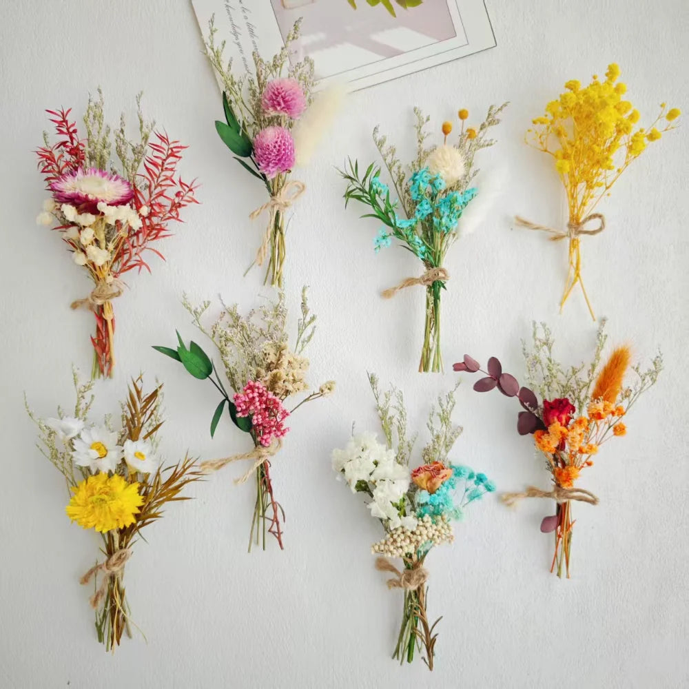 Dried Flower Mini Bouquet Bridal Bridesmaid Wedding Boutonniere Gift Box Decor DIY Material Kit Home Decor Oasis Select