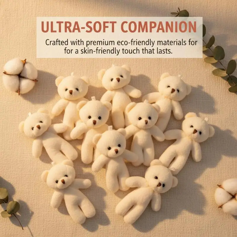 Mini Cartoon Plush Bear Dolls Set Handmade DIY Accessory for Girls Party Favor Gift Collection Oasis Select