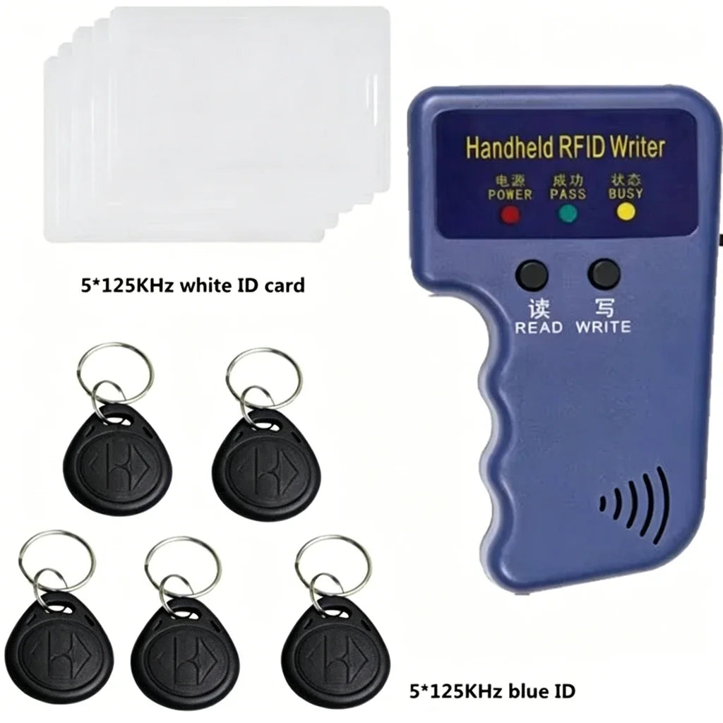 Original Handheld 125kHz RFID Duplicator Reader Writer Copier for T5577 EM4305 + 10PCS Blank T5577 Keyfobs Oasis Select 5 keys 5 cards