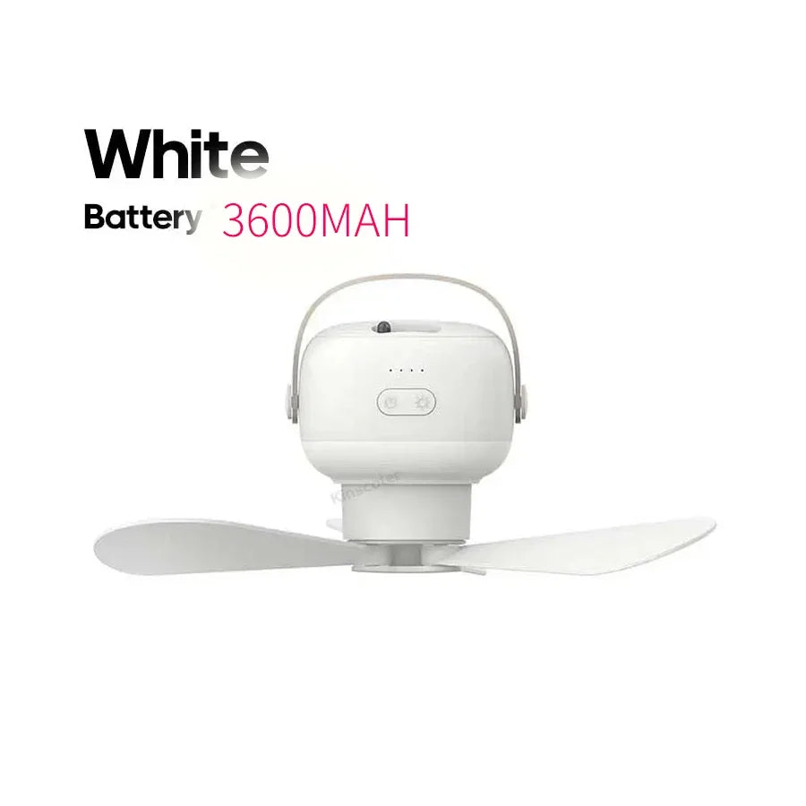 Portable Camping Ceiling Fan with LED Light & Remote Control
