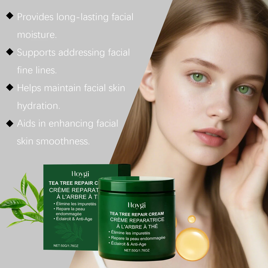 Multi-Action Soothing Repair Cream for Face Tea Tree Cream Centella Ceramide Aloe Vera Moisturizer for Sensitive & Oily Skin Oasis Select