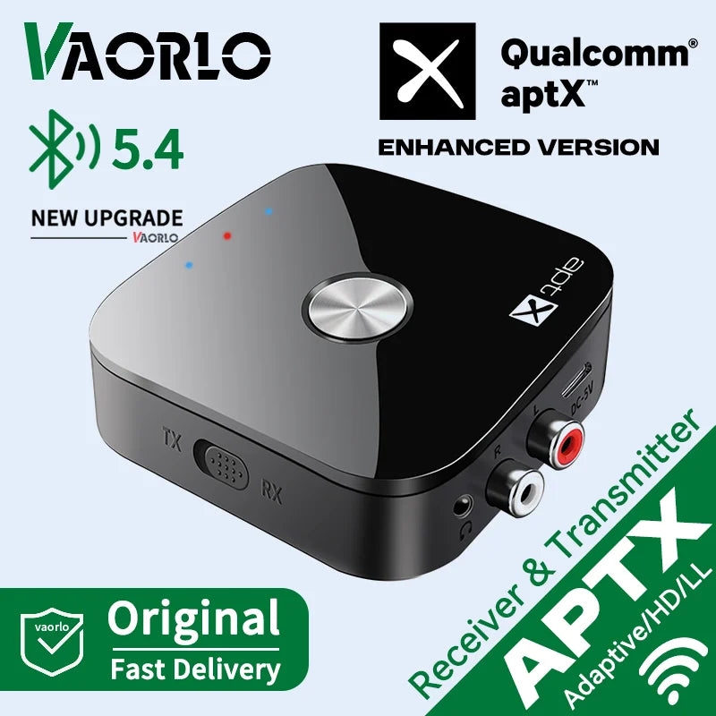 AptX-Adaptive/HD/LL Bluetooth 5.4 Audio Transmitter Receiver 3.5MM AUX Stereo RCA Music Wireless Adapter With MIC For Car TV PC Oasis Select