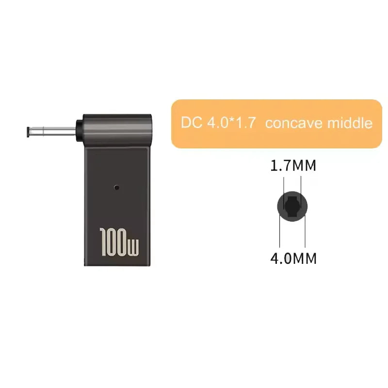 100W USB-C to DC Laptop Charger Adapter for Dell HP Asus Lenovo USB-C Laptop Adapter Oasis Select 4.0-1.7mm coupler