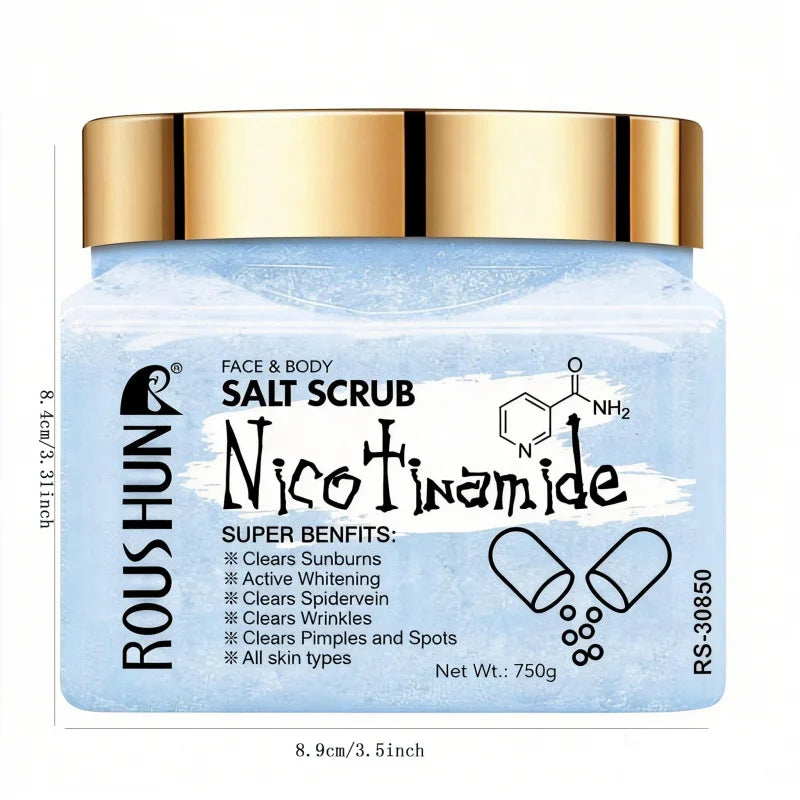 ROUSHUN Niacinamide Salt Body Scrub – Deep Cleanse Family Pack