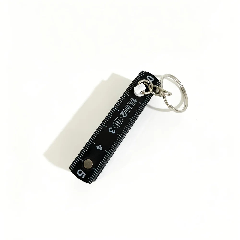 1PC Multifunctional ABS Plastic Folding Ruler,10 Folding with Keychain, Compact and Convenient To Carry, Student Measuring Ruler Oasis Select