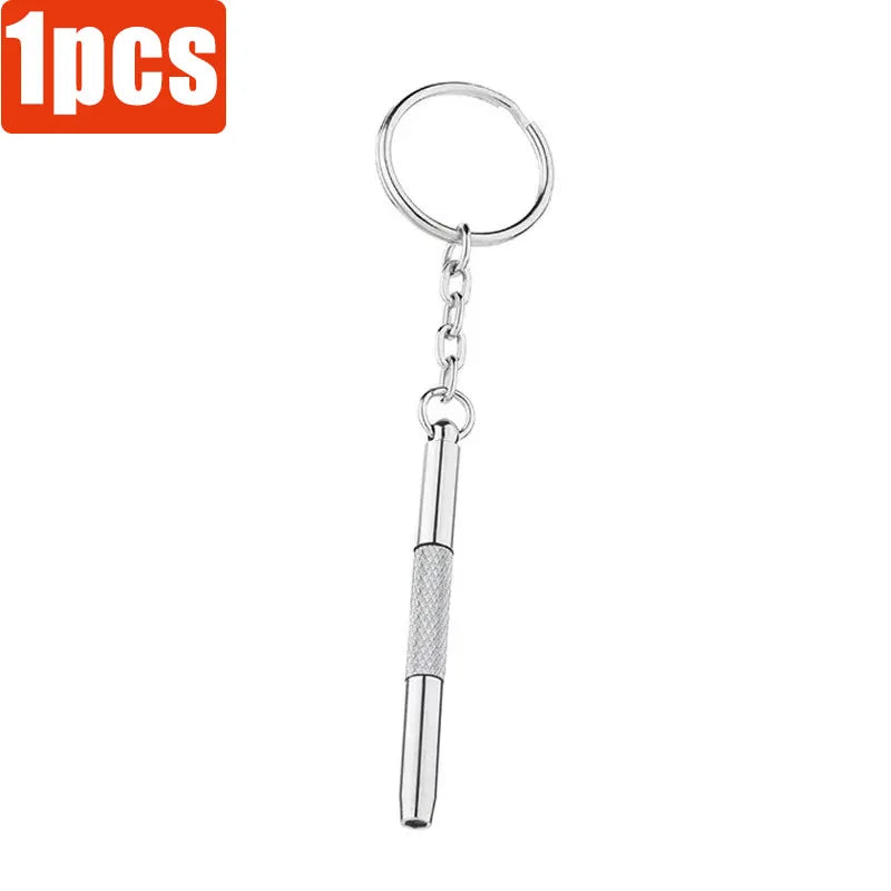 1-10Pcs Steel Glasses Screwdriver Eyeglass Screwdriver Watch Repair Kit with Keychain Hand Tools Precision Screwdriver Tools Oasis Select 1pcs