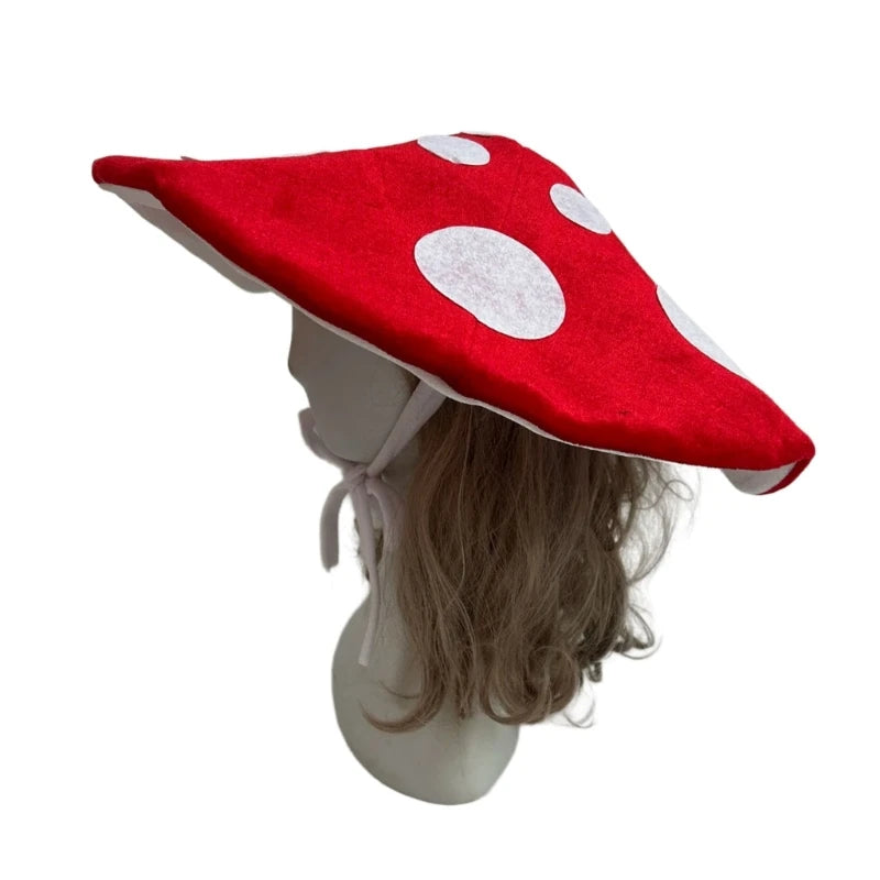 Festival Mushroom Plush Hat Eye Catching Novelty Headpiece for Cosplay Theme Party Headgear Roleplaying Photo Hat Oasis Select