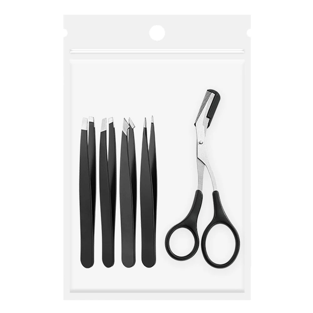 Eyebrow tweezer & eyebrow scissors set, stainless steel multifunctional eyebrow & facial hair trimming beauty, eye styling tool Oasis Select Style 3