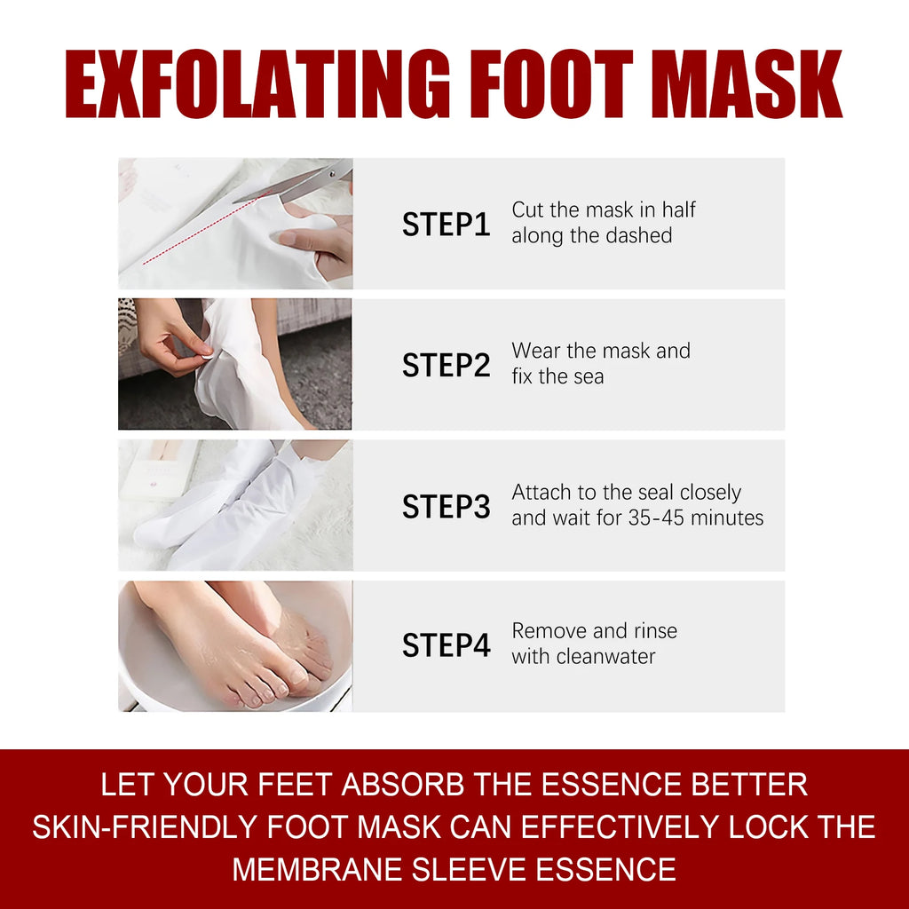 AHA Exfoliating Foot Mask – Dead Skin & Cracked Heel Peel Exfoliating Foot Mask Oasis Select