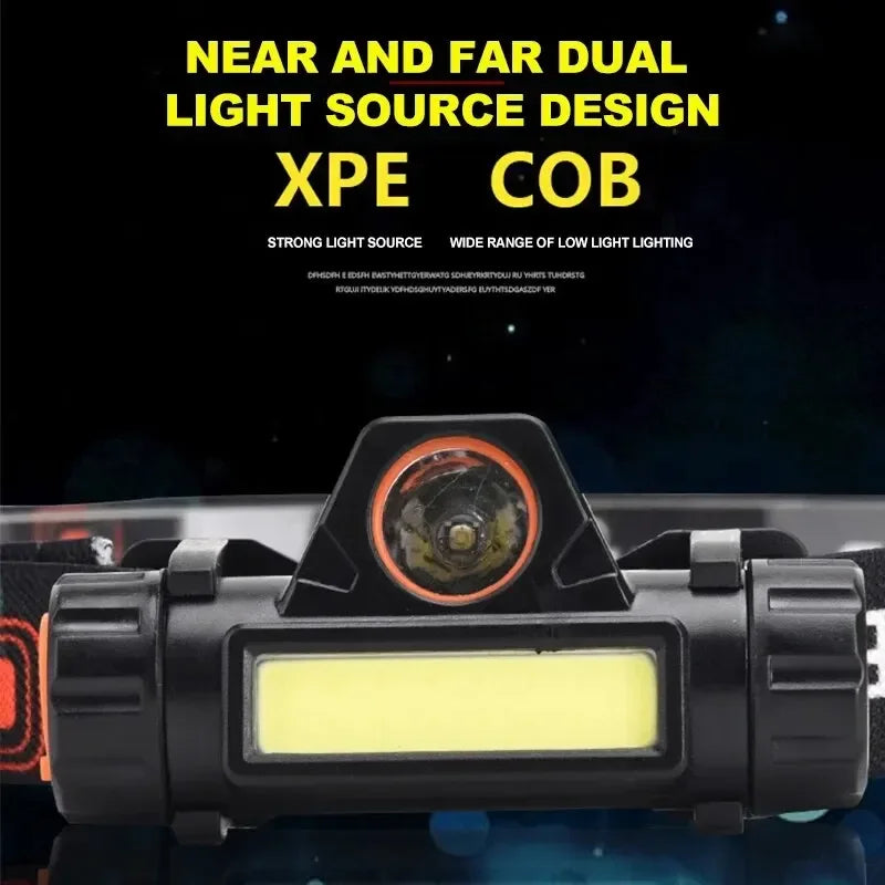 Outdoor Powerful COB Led Headlamp Built-in 18650 Battery Camping Fishing Headlight Stepless Dimming Oasis Select