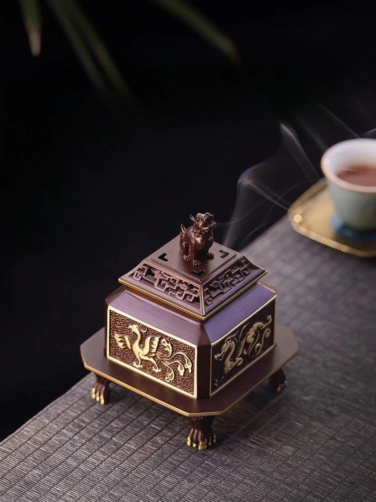 Pure Copper Incense Burner Household Indoor Incense Burner Coiled Incense Chinese-style Decorative Item Oasis Select