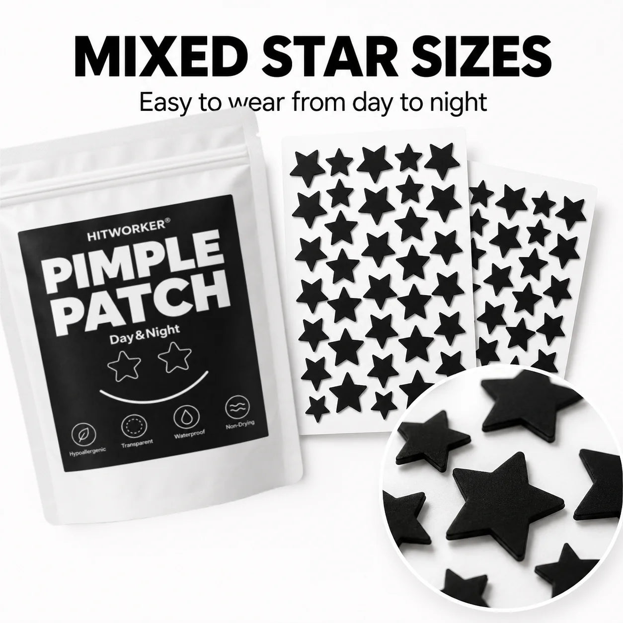 800/400/200pcs/box star shaped - containing tea tree oil acne patch, alcohol free, non irritating absorption of acne secretions Oasis Select 200pcs