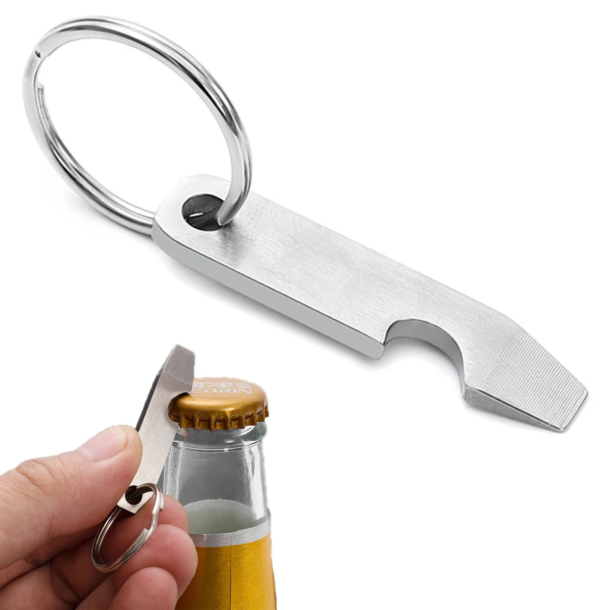Mini Stainless Steel Keychain Bottle Opener Rustproof EDC Tool Beer Cap Opener Men Gift Dad Outdoor Camping Bar Party Survival Oasis Select