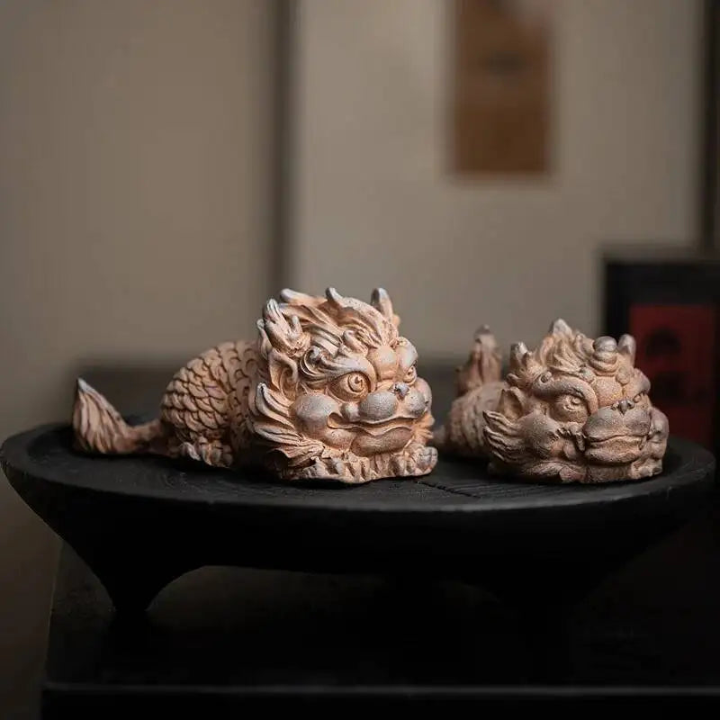Old Rock Clay Kirin Ornament Tea Table Tea Pet Kung Fu Tea Play Accessories Tea Player Home Car Craft Oasis Select