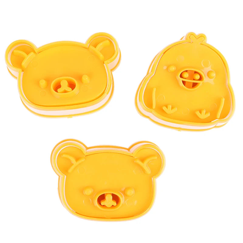 Hot Sale 3Pcs/Set Cute Bear Sandwich Mold Bread Cake Biscuit Embossing Device Crust Cookie Cutter Baking Pastry Tools Oasis Select one size