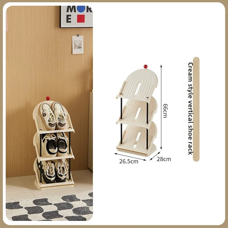 Multi layer simple storage shoe rack for household use, multifunctional and minimalist shoe cabinet, bedroom storage rack Oasis Select 3 Layers - Cream