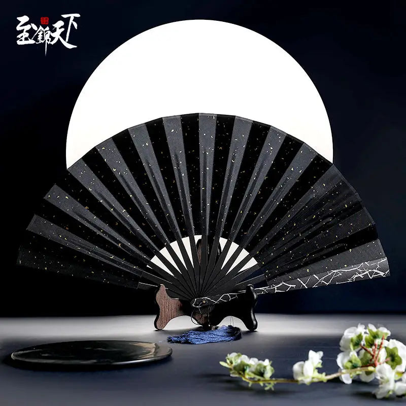 Lightning 10-inch Alloy Metal Fan Chinese Wind Self-defense Kung Fu Fan Classical Silk Cloth Folding Fan Oasis Select H 10 Inches