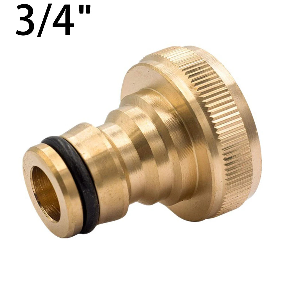 3/4" Brass Quick Connector Garden Hose Faucet Adapter