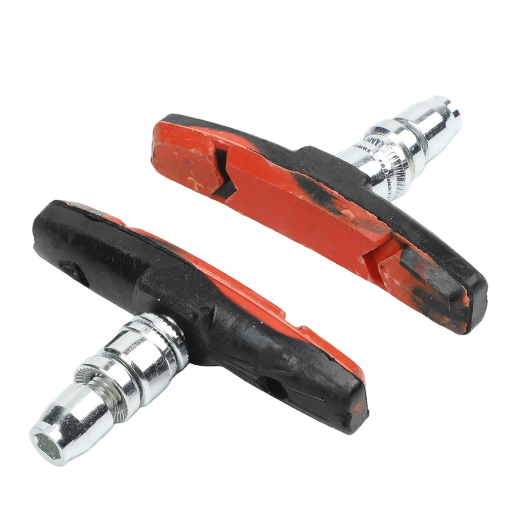 2pcs Bicycle Rubber Alloy V Brake Pad MTB Road Mountain Bike Replacement Break Block For Outdoor Cycling Sports Riding Accessory Oasis Select red