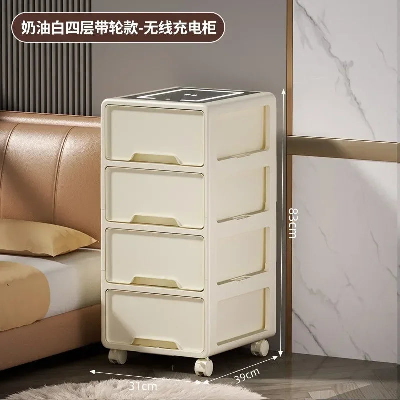 Drawer Snack Storage Cabinet Home Bedroom Living Room With Wireless Charging Multi-layer Locker Free Installation Bedside Table Oasis Select Smart-4