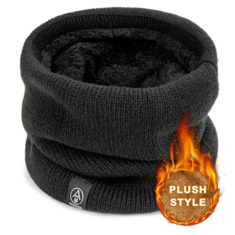 Warm Knitted Scarf Thickened Plush Windproof Winter Neck Gaiter Cold Weather Outdoor Sport Ski Running Men Women Tube Scarf Oasis Select